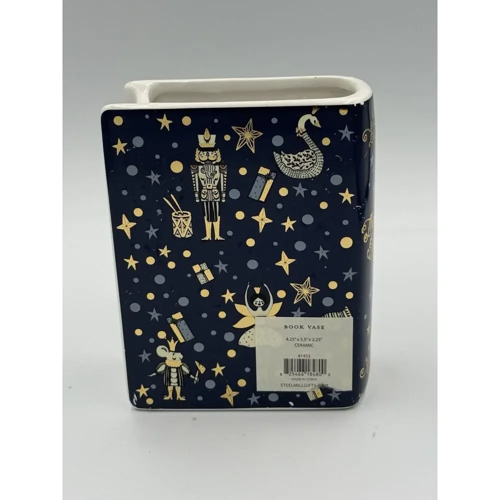 Steel Mill & Co Original Nutcracker Ceramic Small Book-Shaped Decorative Vase